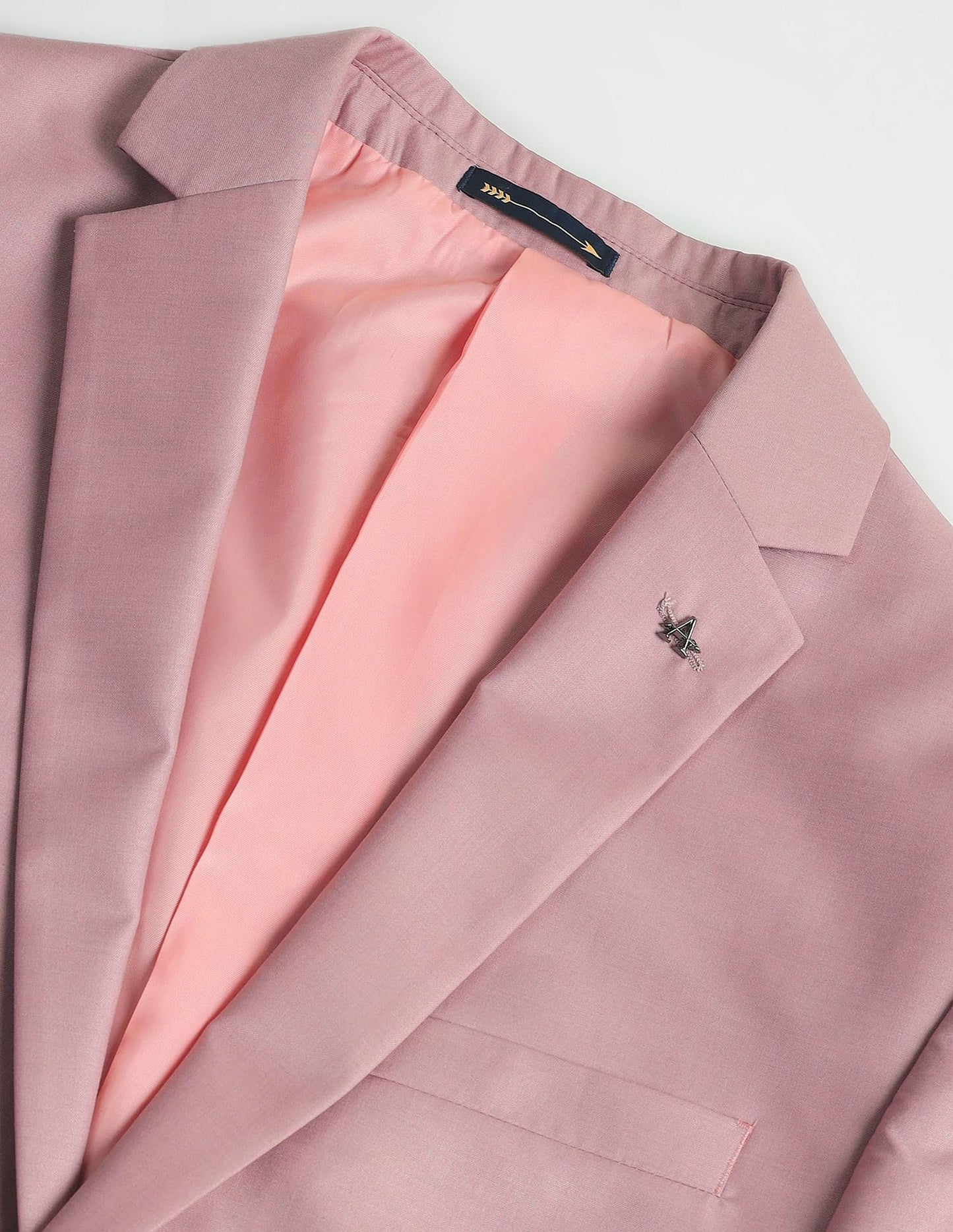 Arrow Men's Polyester Blend Single Breasted Business Suit Pants Set (ARAHSU5563_Pink