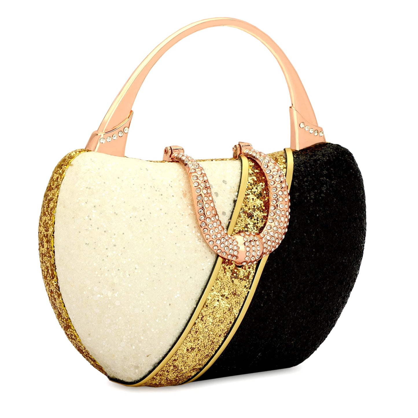 TOOBA Women Handicraft Hand Embroidered Box Clutch Bag Purse for Bridal, Casual, Wedding (BYG Glitter)