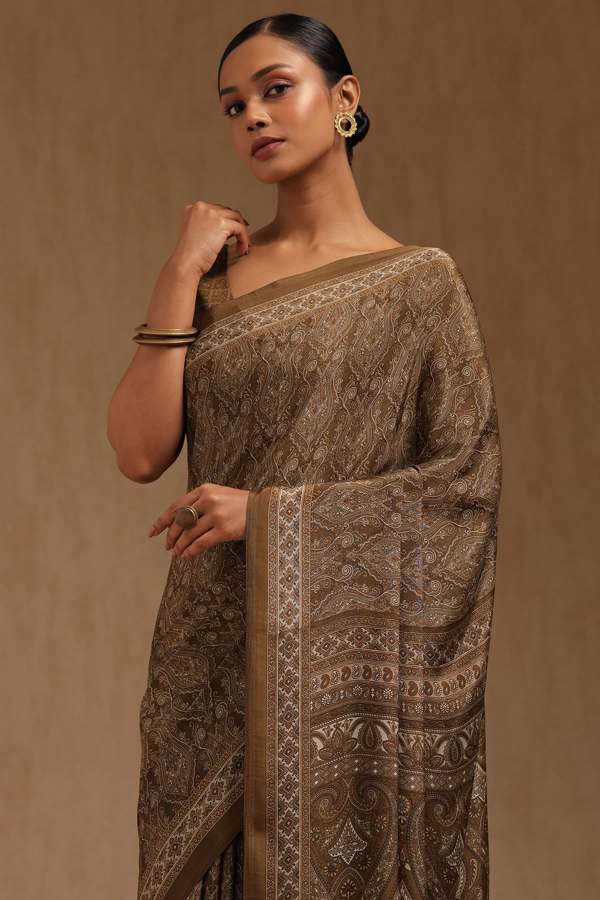 Soch Womens Crepe Ethnic Motifs Saree
