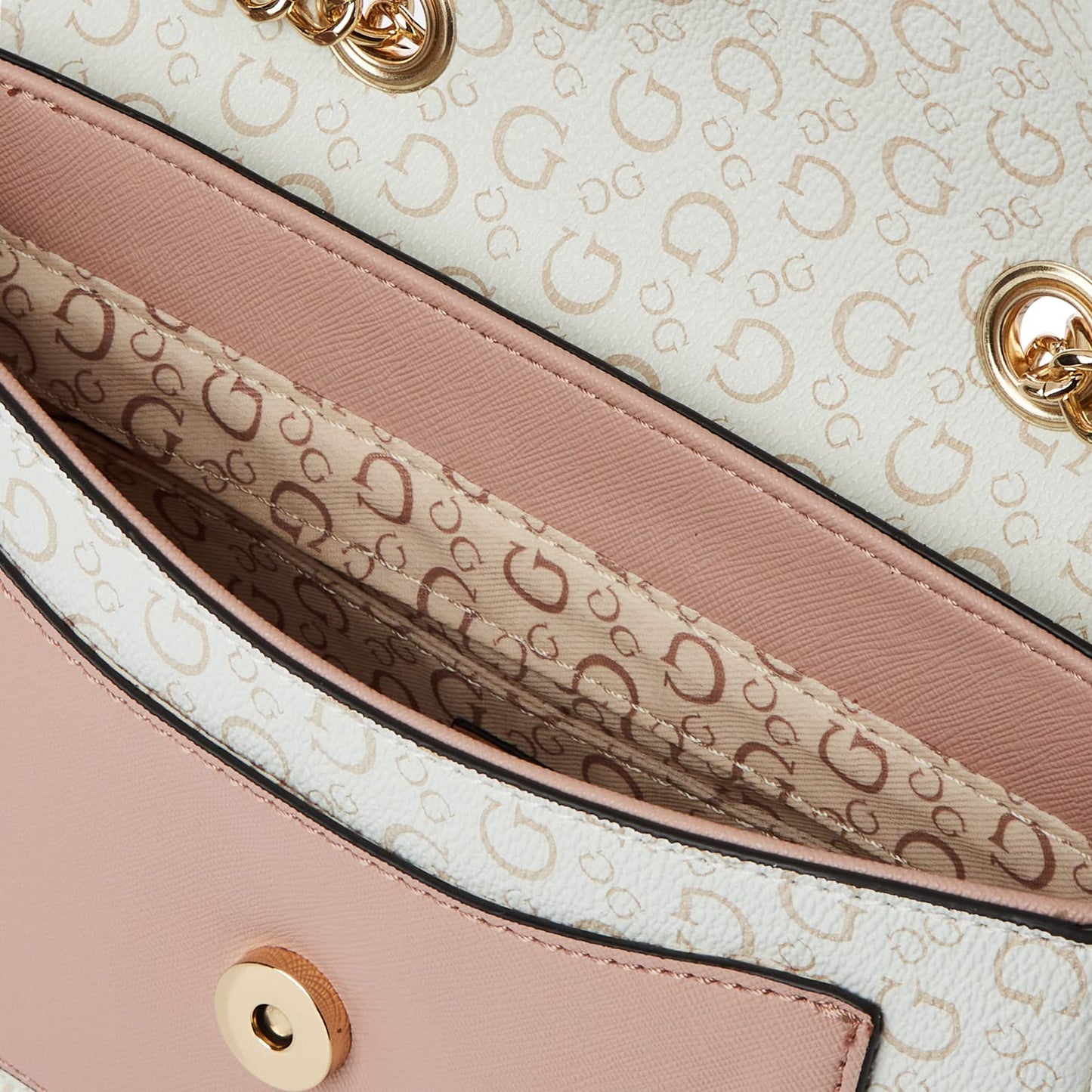 Gelber Mini Foldover Crossbody, White Patent, One Size