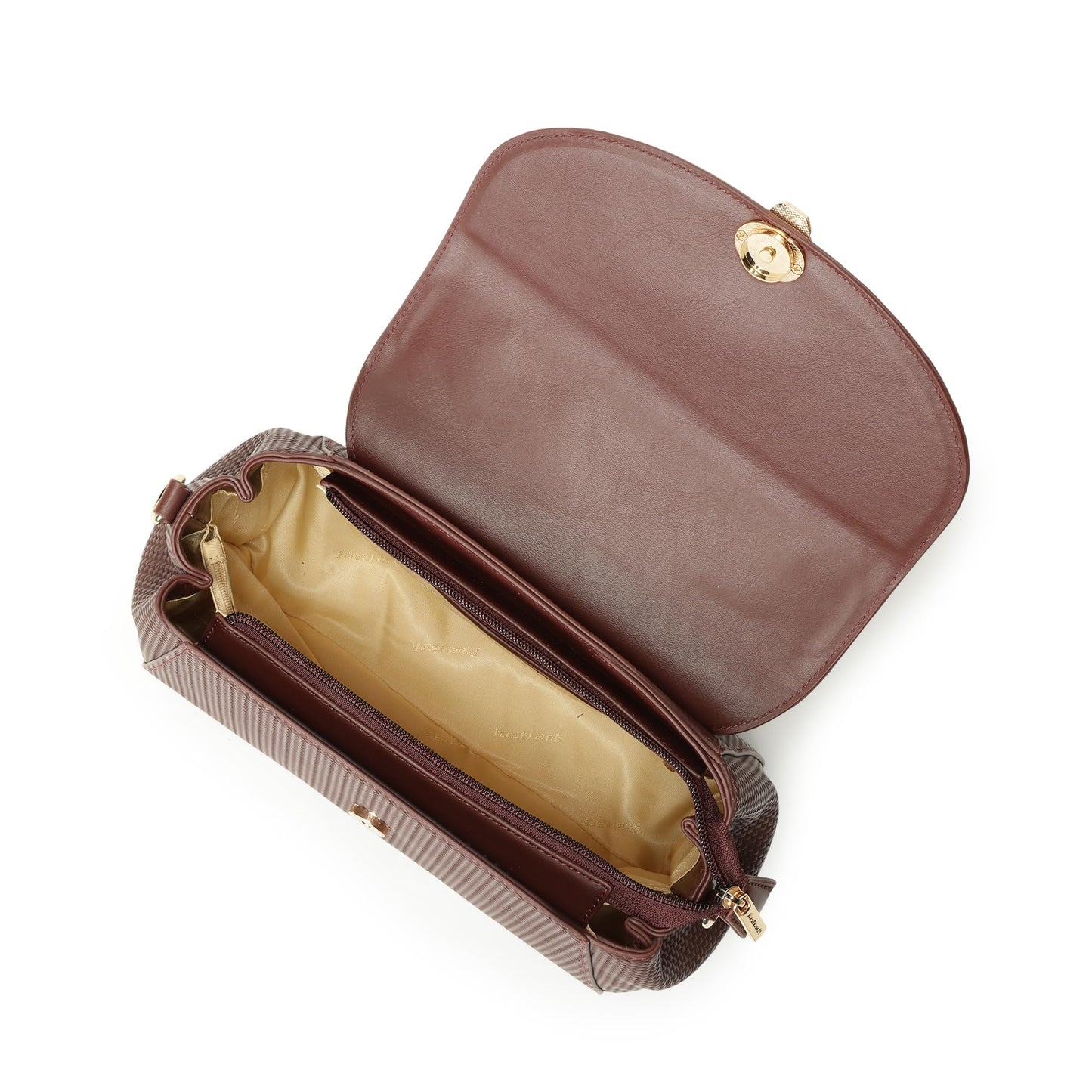 Fastrack Twine Charm Satchel | Faux-Leather Women’s Satchel | Dual Compartments with Centre Zip Pocket, External Quick-Access Zipper, Gold-Accent Flap & Adjustable Strap