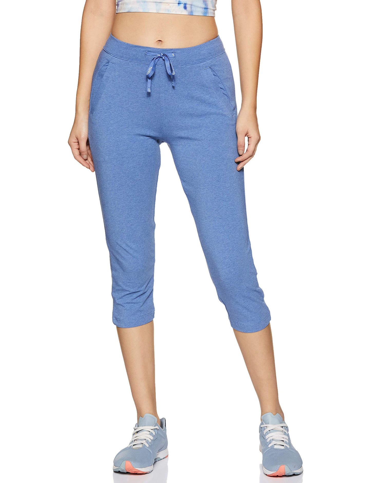 Van Heusen Women Straight Fit Lounge Capris - Cotton Spandex - Smart Tech+, Easy Stain Release, Moisture Wicking, Ultra Soft_55304_Denim Mélange_XL