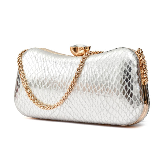 For The Beautiful You Silver Women's Clutch (AM-126)
