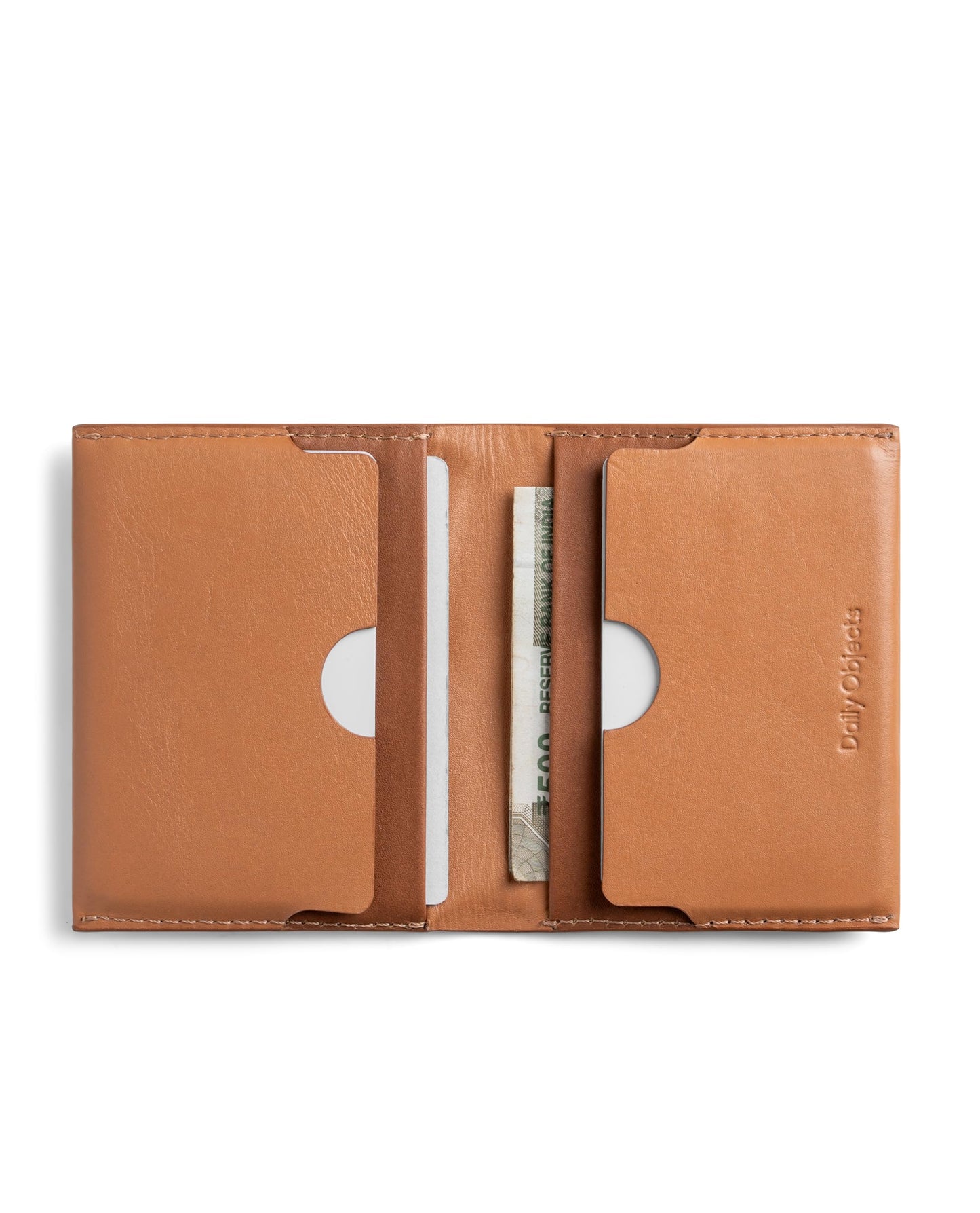 DailyObjects Tan Even Bi-Fold Card Wallet | Men | Premium Design | Full-Grain Leather | Gents Wallet Branded | Handcrafted | Guys| Card Holder | Dedicated Sleeve| 4 Card Slots| Dual-Tone Colourways