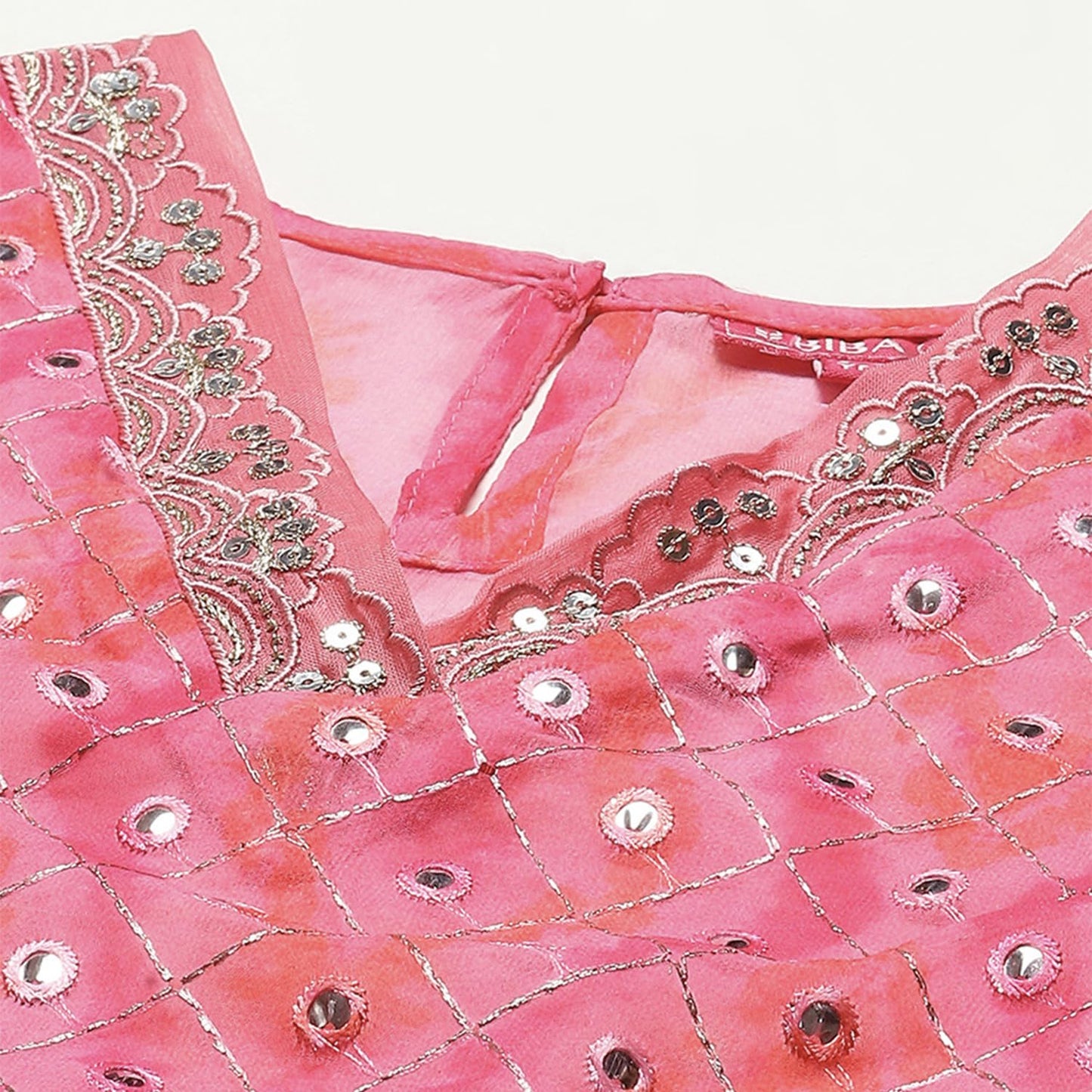 Biba Girls PRINTED A_LINE KID(KW5385_PINK_13)