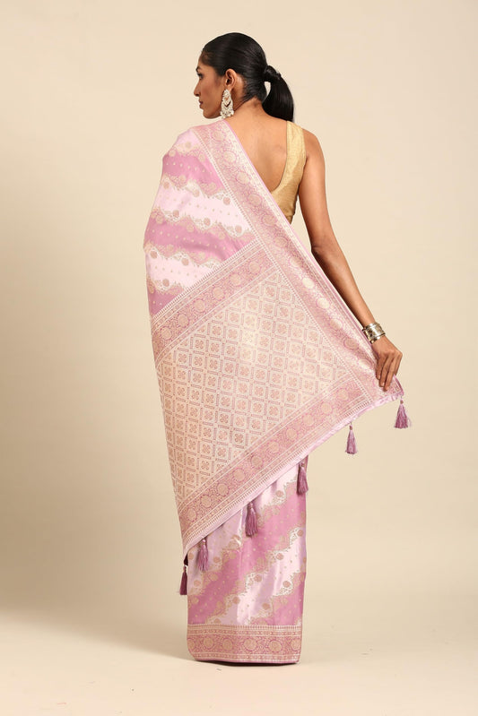 MOHEY Women's Art Silk Bel Patterned Saree with Floral Borders Saree