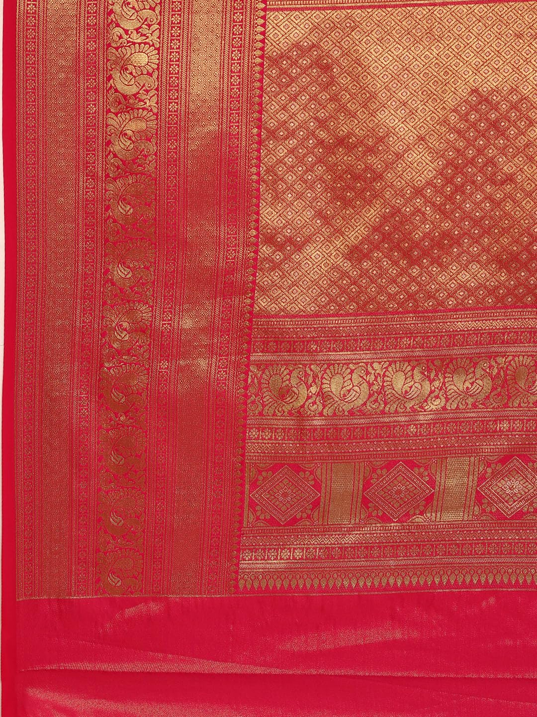 MOHEY Rani Art Silk Zari Weave Saree for Women