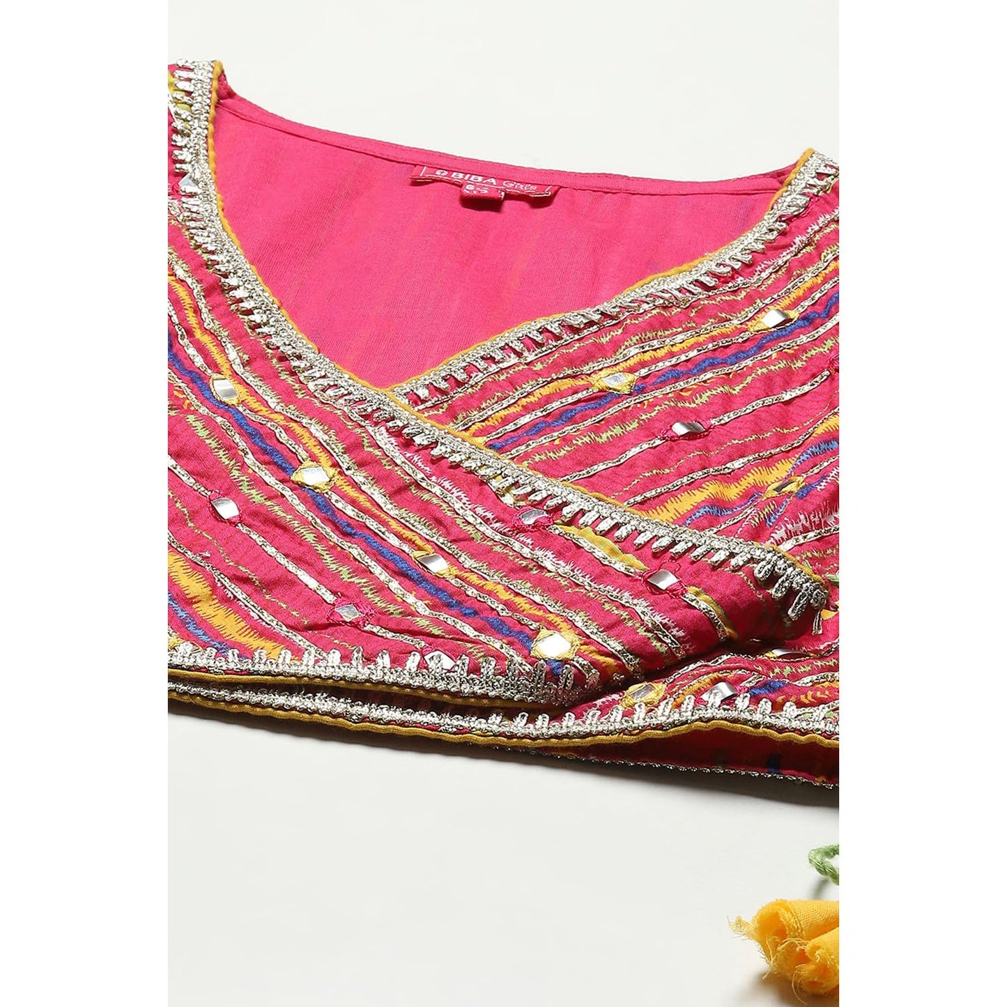 BIBA GIRL PRINTED SHORT_KURTA KID(KW5308_PINK_5)