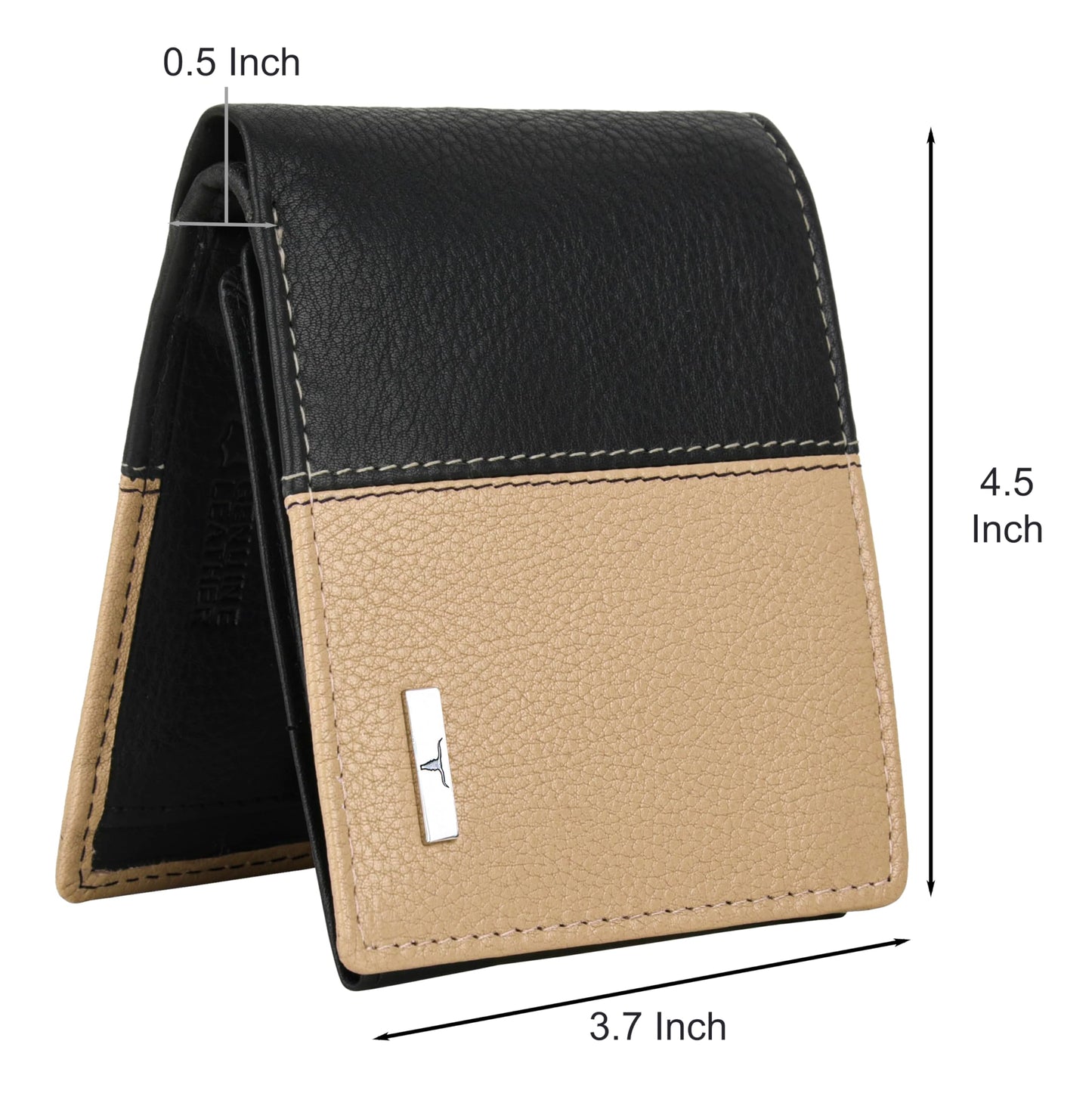 URBAN FOREST Archie Black/Beige Leather Wallet for Men