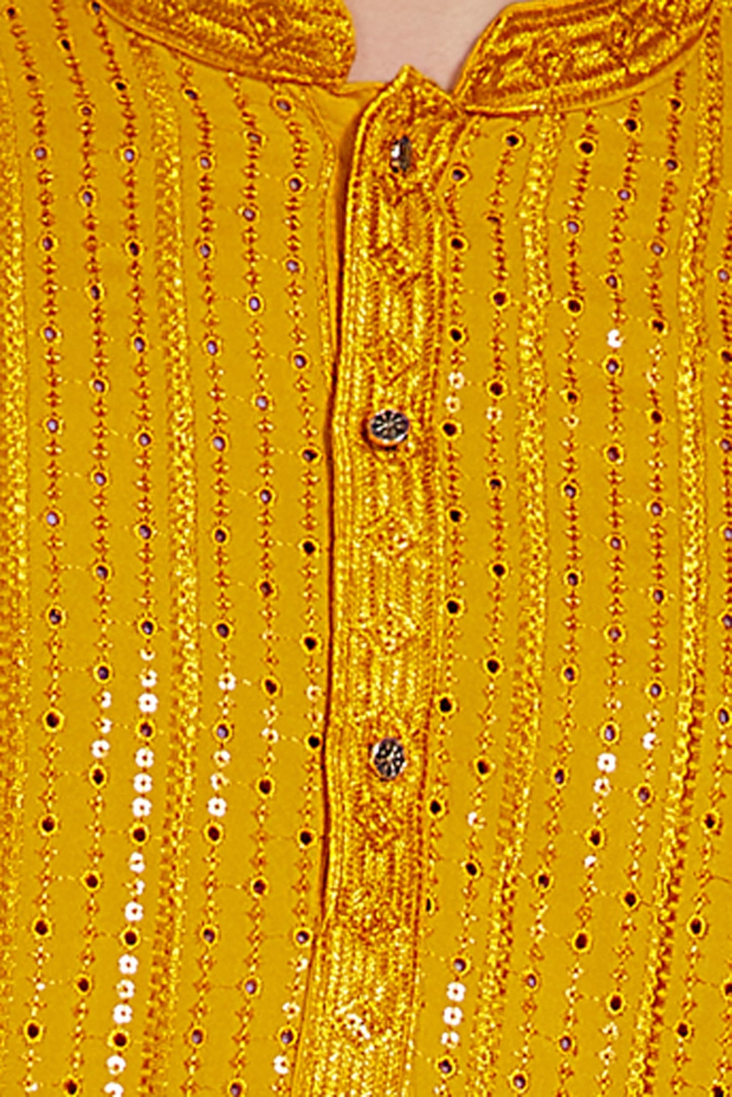 DIVISIVE Men's Embroidered Cotton Blend Only Slim Fit Kurta (DKRT383_XXL_Mustard)