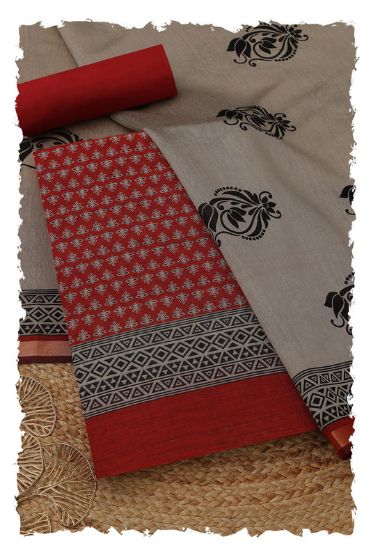 Soch Womens Maroon Maheshwari Silk Ethnic Motifs Dress Material