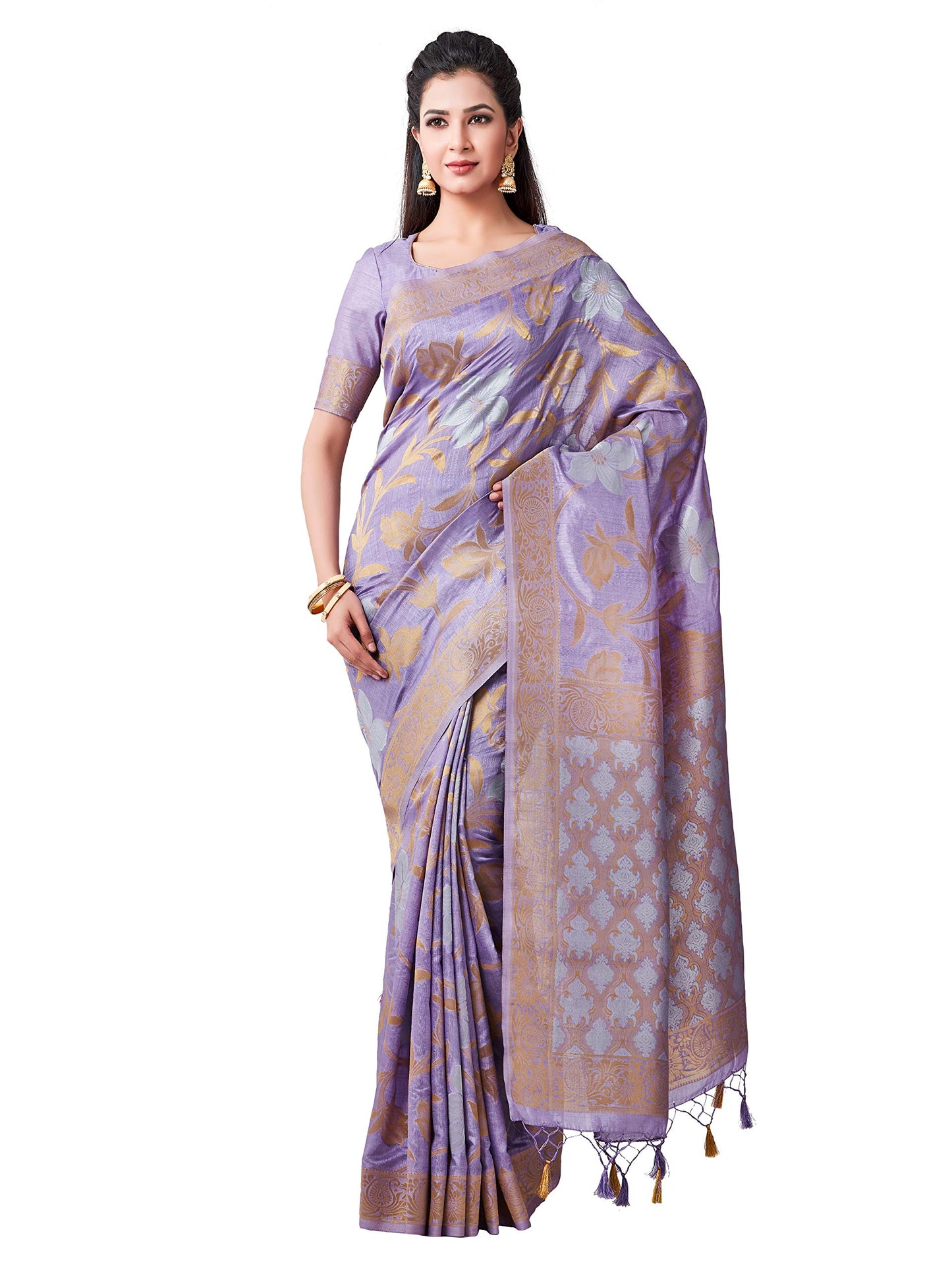 MIMOSA Kanjivaram Style Art silk saree Color: Lavender