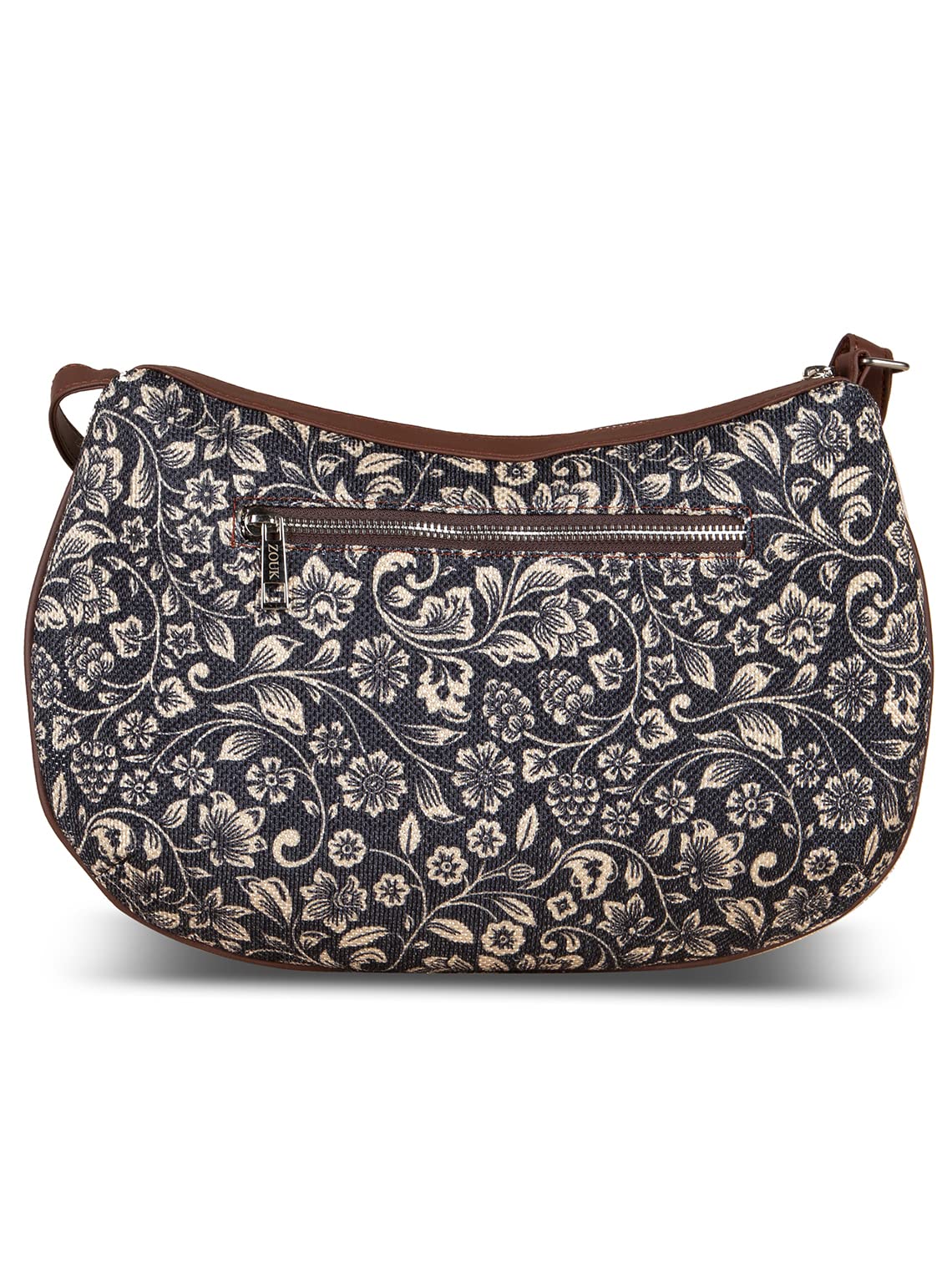 ZOUK 100% PeTA Approved Vegan Leather FloMotif Print Shoulder Bag for Women