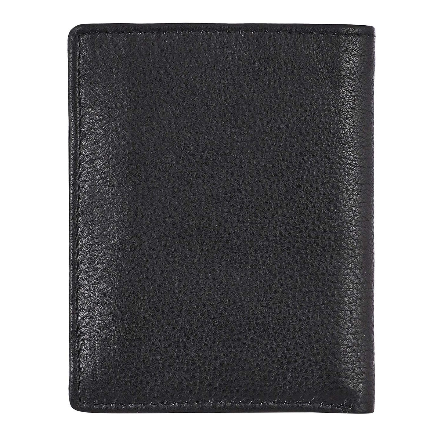 KARA Black Genuine Leather Wallet for Men - Vertical Bi Fold Men's Wallet with 8 Visiting Card Holder