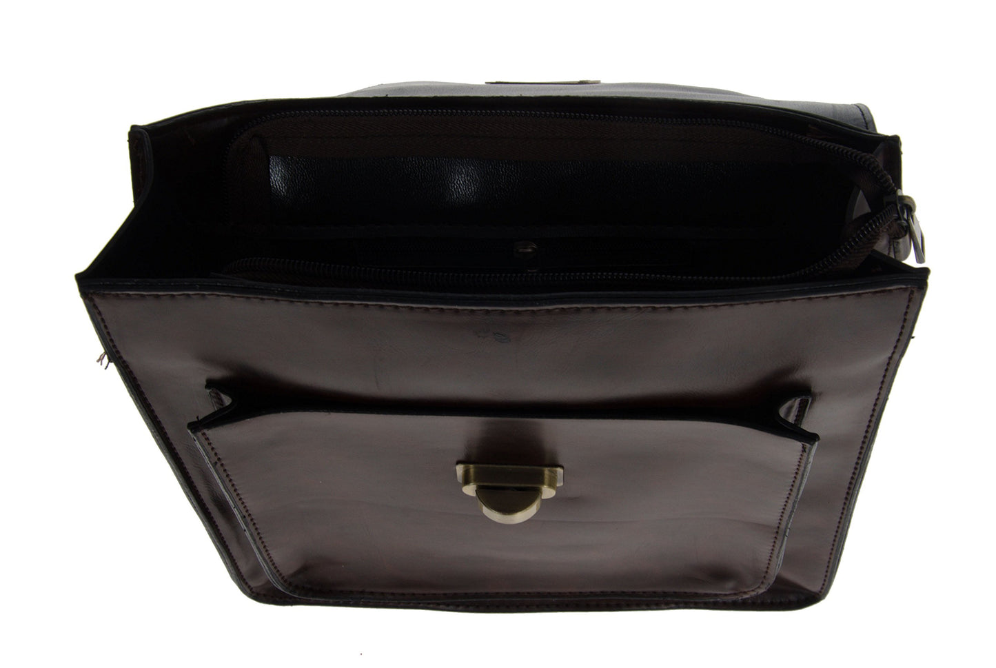 Artisan Crafted Leather Look Messenger Bag/Handbag Backpack/Office Bag/Shoulder Bag (Dark Brown) with Removable Straps For Women/Girls