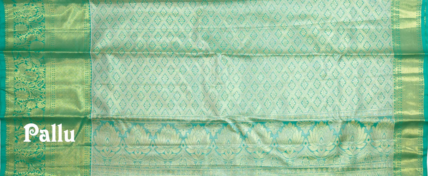 VFCollections Women's Kanchipuram Silk Pure Pattu Sarees With Blouse (VFC163-6)