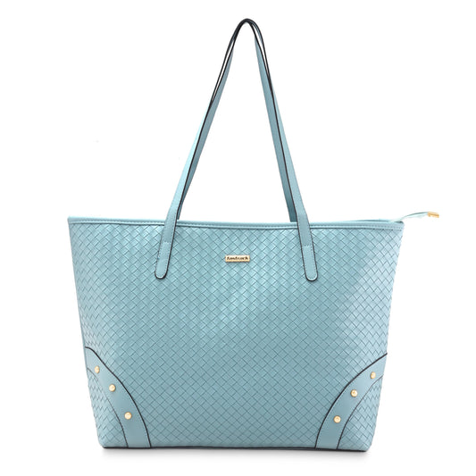 Fastrack Textured Blue Tote Bag For Women