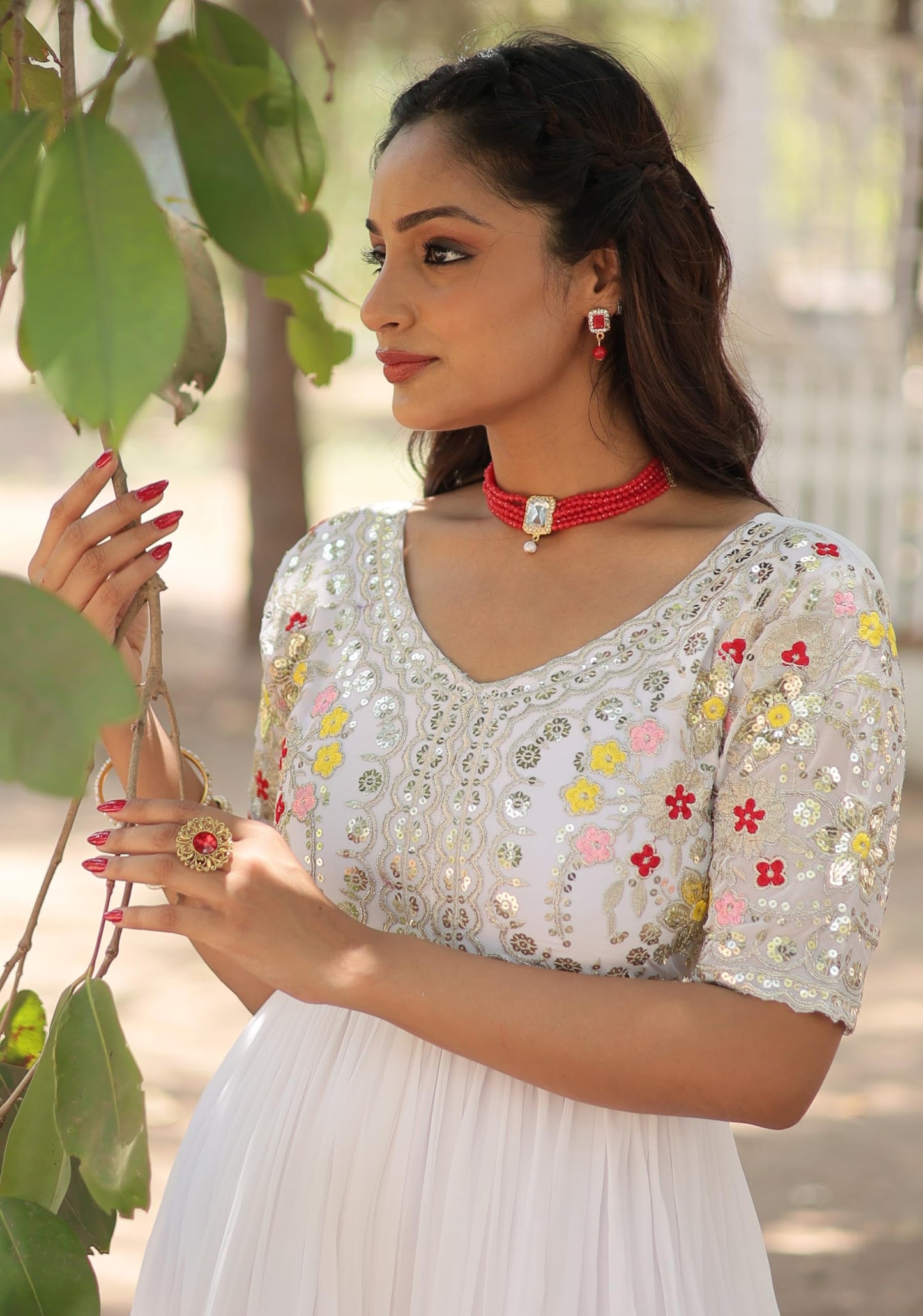 Fashion Basket Women's Georgette Anarkali Gown