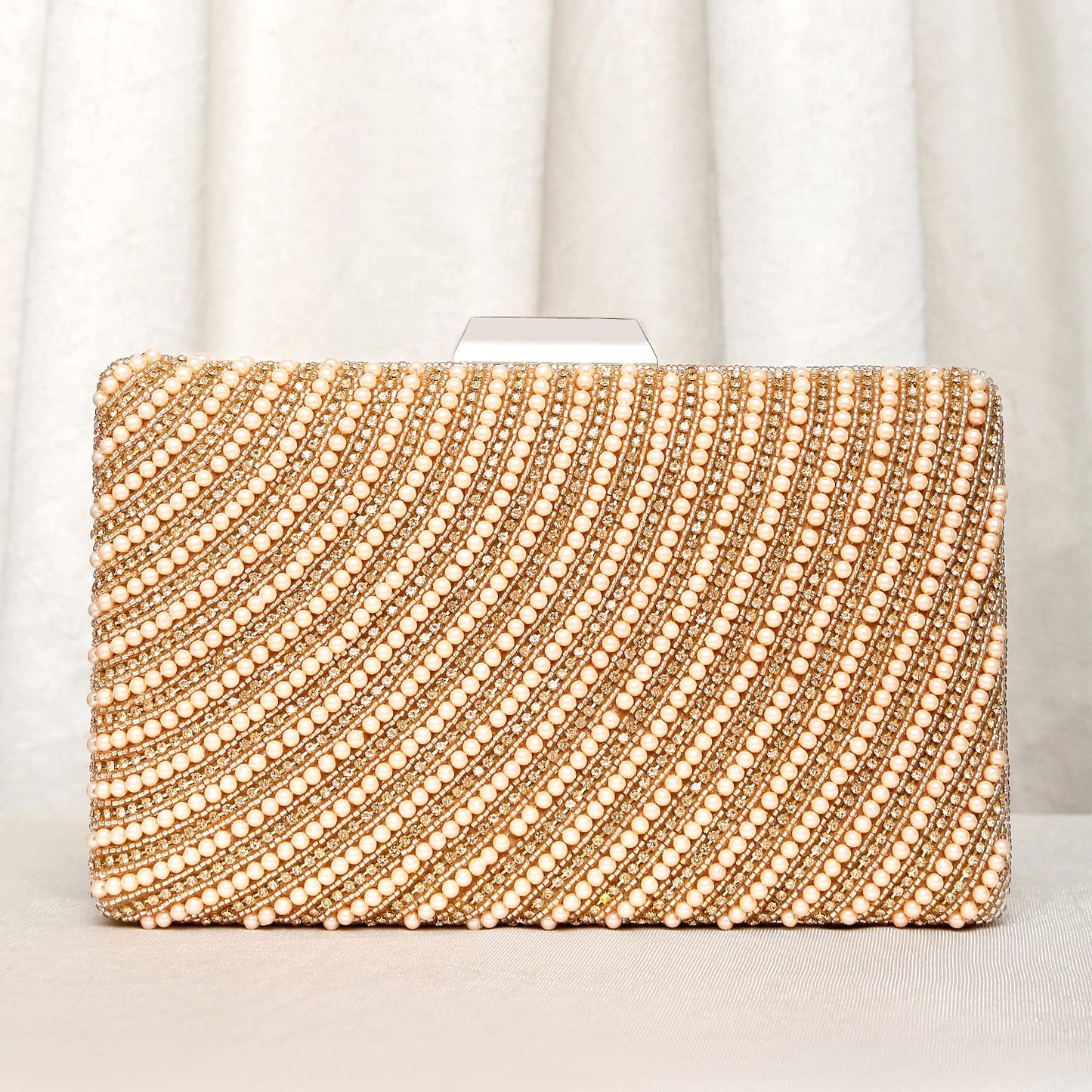 Peora Clutch Purses for Women Wedding Handmade Evening Handbags Party Bridal Clutch (C41C)