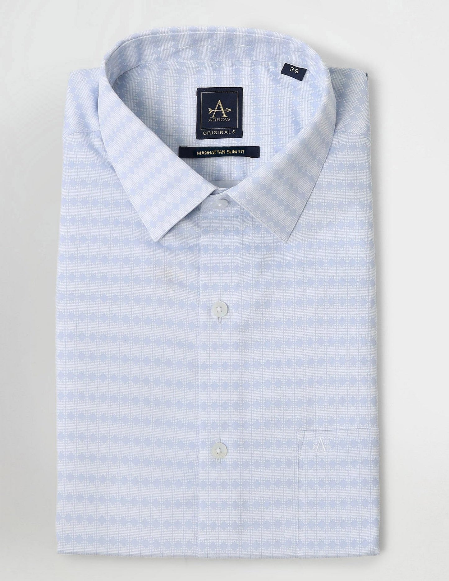 Arrow Regular Fit Printed Shirt_ARAJSH0770_44 Light Blue
