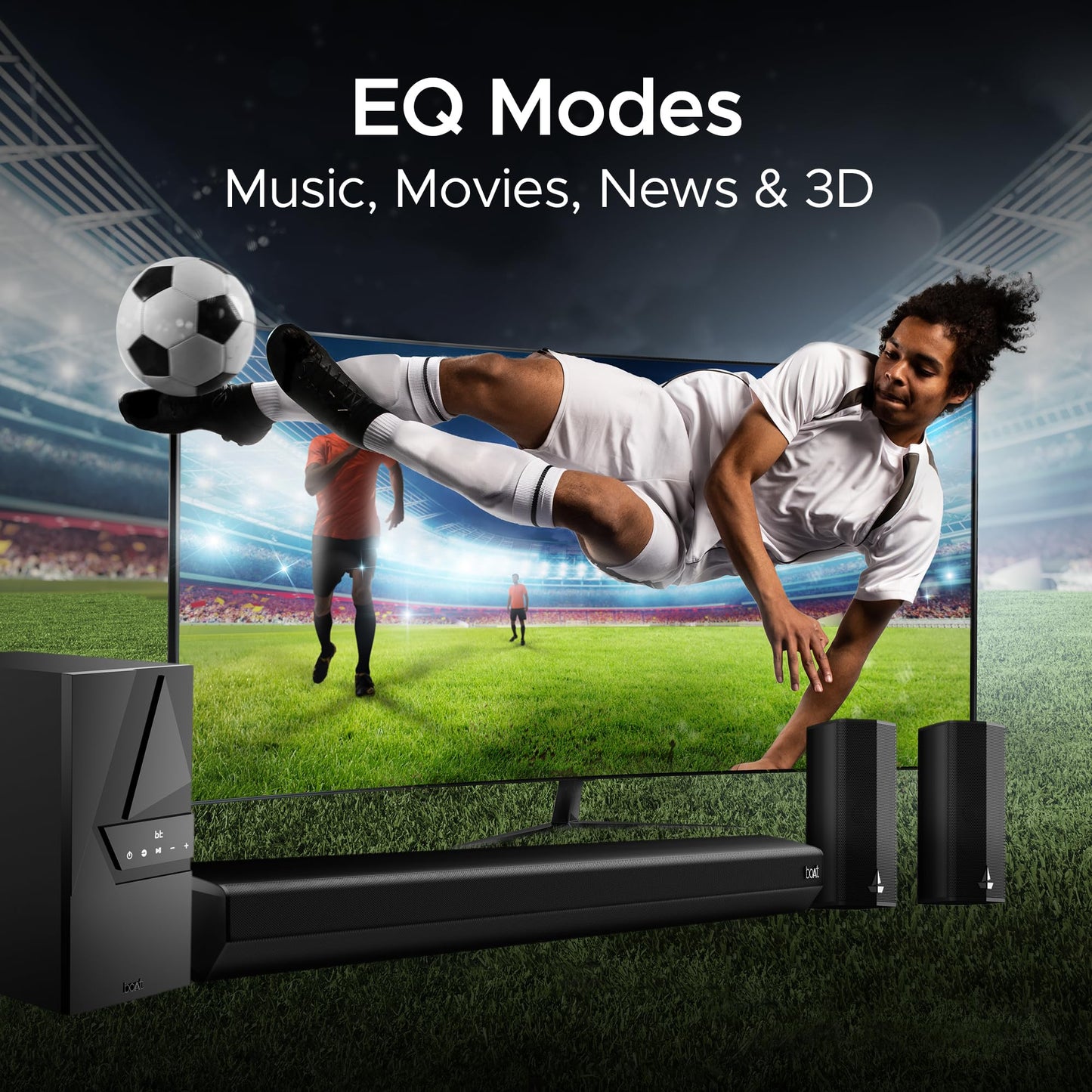 boAt Aavante Bar 3600, 500W Signature Sound,5.1CH Surround Sound, Wall Mountable Design, Bass & Treble with Master Remote Control, Bluetooth Sound Bar, Home Theatre Soundbar Speaker (Premium Black)