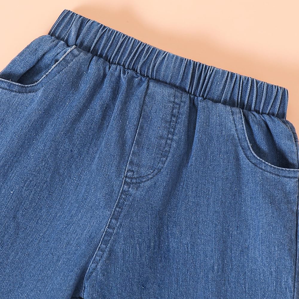 Hoscotch Girls Solid Blue Sleeveless Short Set