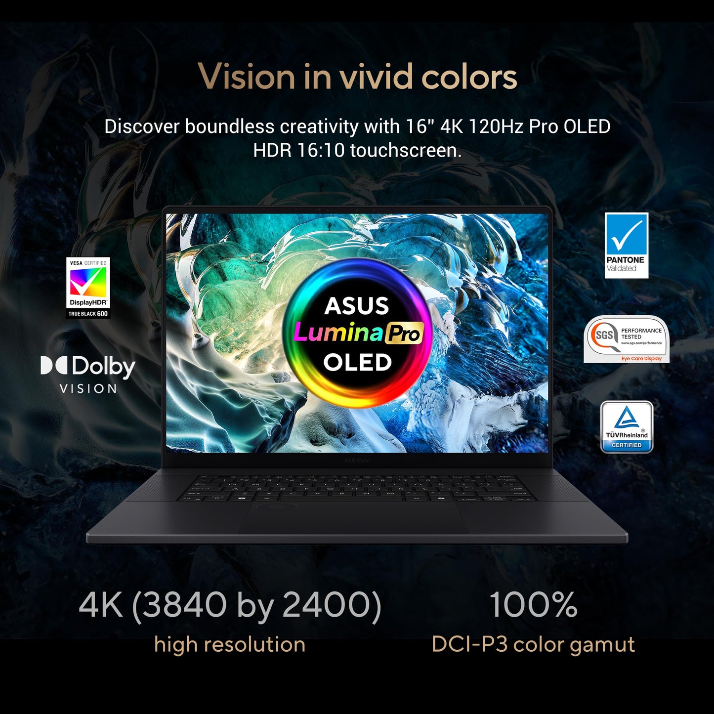 ASUS ProArt P16 OLED (2025), AMD Ryzen AI 9 HX 370, RTX 5080-16GB,64GB RAM, 2TB SSD, 16"/40.64cm Touchscreen, 4K, 120Hz,Windows 11,M365 Basic (1Year)*/Office 2024, Nano Black, 1.95Kg,H7606WW-SE023WS