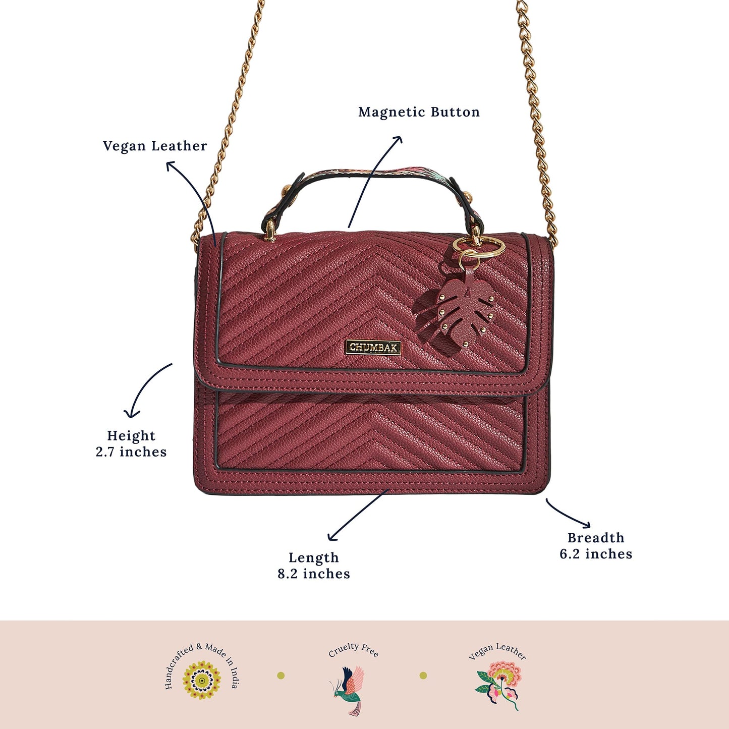 Chumbak Crossbody Sling Bag for Women | Stylish Printed Canvas Box Sling bag | Multipurpose Daily use Bag for Office/College/Travel