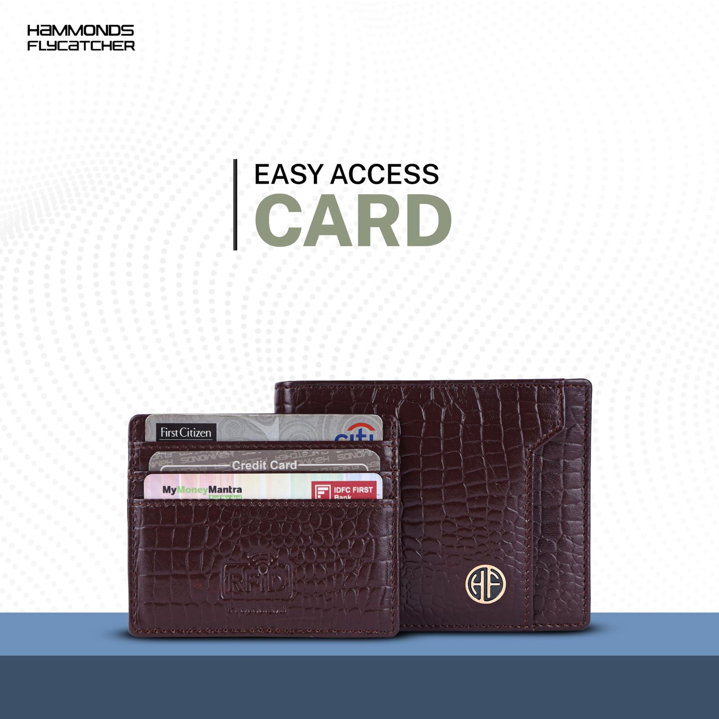 HAMMONDS FLYCATCHER Wallet for Men Leather Original, Mens Wallet, Leather Wallets for Men Stylish, Bi-Fold Wallets for Man, 6 Card Slots, Easy Access Card Slots, Coin Pocket, Mens Gift - Croc Redwood