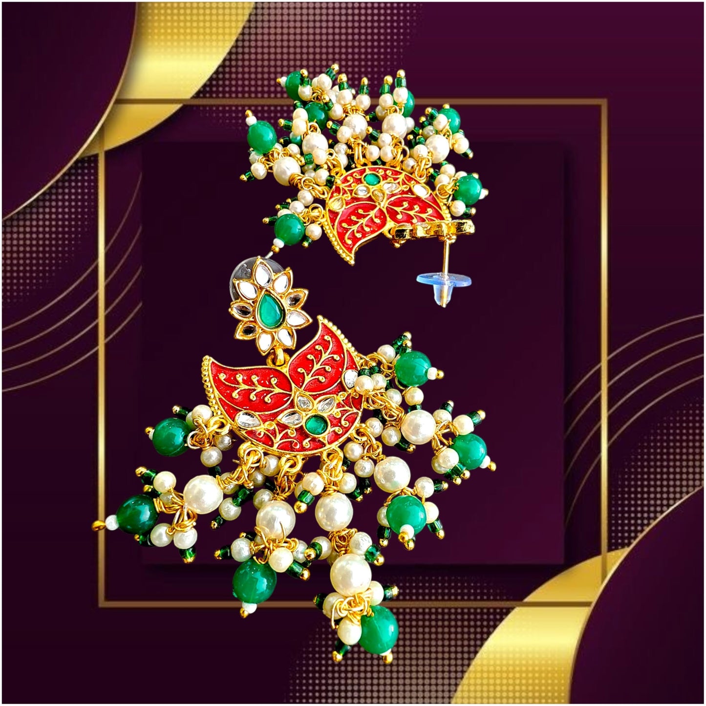 RAJASTHANI GAHANA Traditional Kundan Aad Necklace Jewellery Set with Earrings & Pearl Beads | Meenakari Bridal Choker Set for Women & Girls