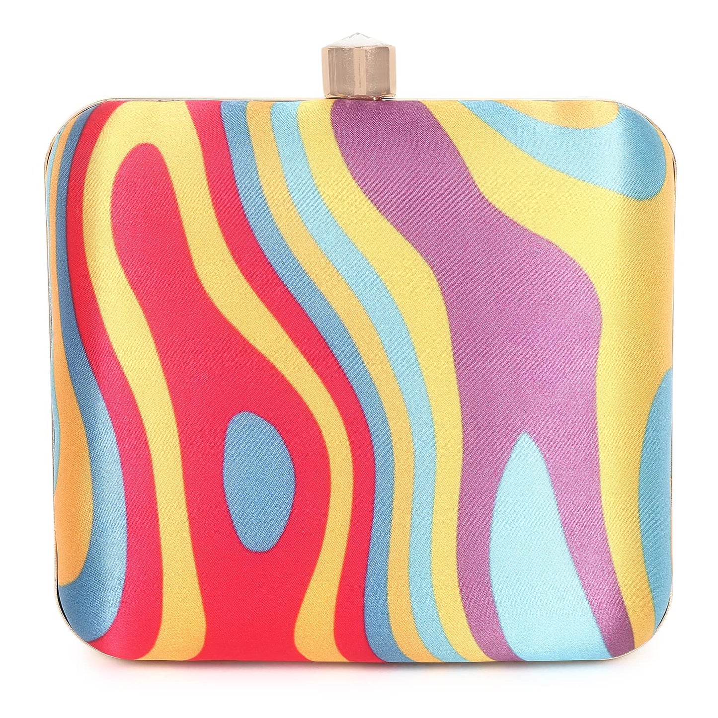 SWISNI Casual Printed Box Clutch II Women's Traditional Designer Clutch For Women & Girls II PRINTED CLUTCHES (Multi3)