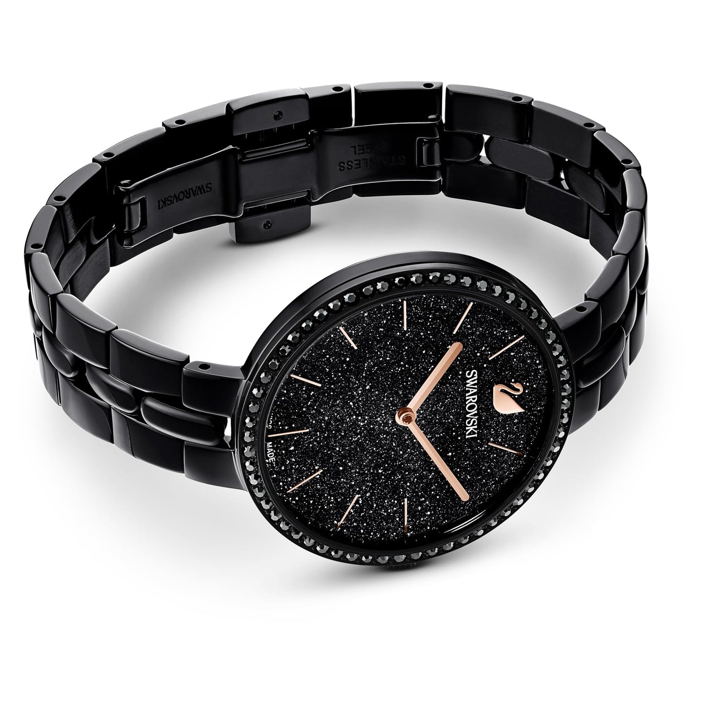 Swarovski Cosmopolitan Watch, Swiss Made, Metal Bracelet, Black, Black Finish