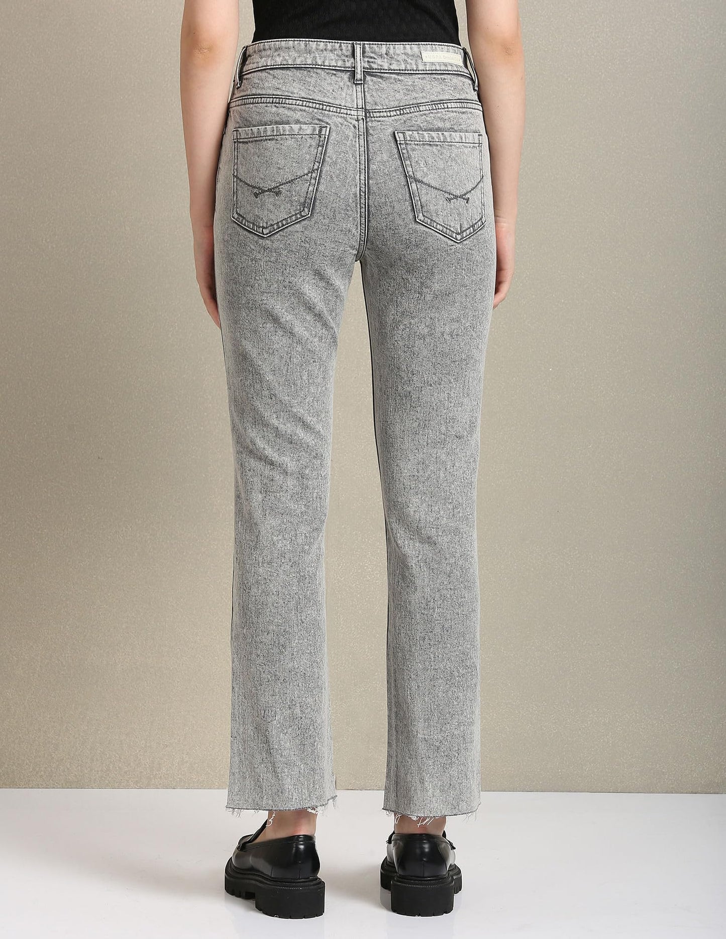 U.S. POLO ASSN. Women's Bootcut Fit Acid Wash Jeans (UWAW23JN063_Grey_34)
