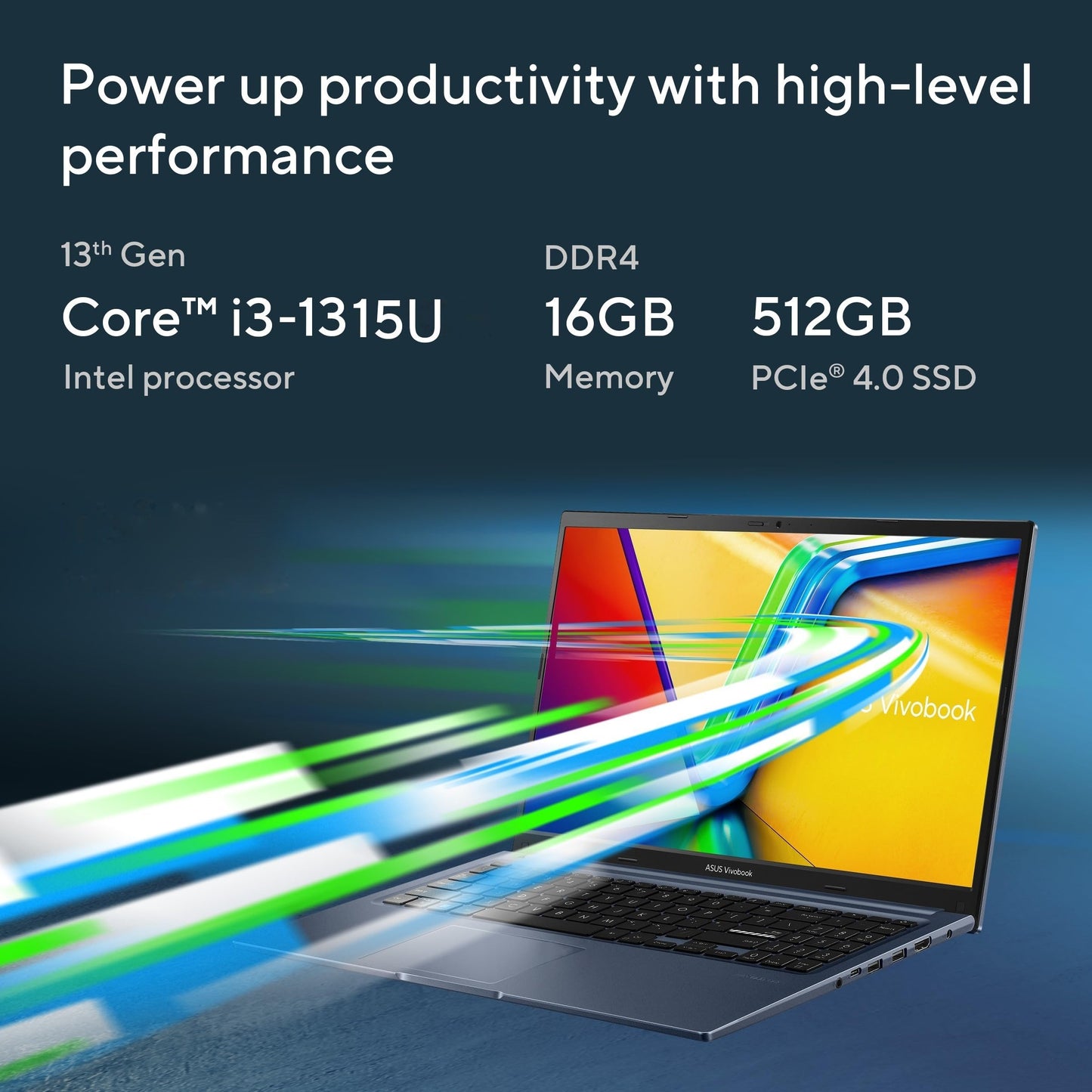ASUS Vivobook 15, Smartchoice,Intel Core i3 13th Gen 1315U, 16GB RAM, 512GB SSD, FHD 15.6", Touchscreen, Win11, Office 24, M365 Basic (1Y), Quiet Blue, 1.7Kg, X1504VA-E83959WS, Intel UHD iGPU, Laptop
