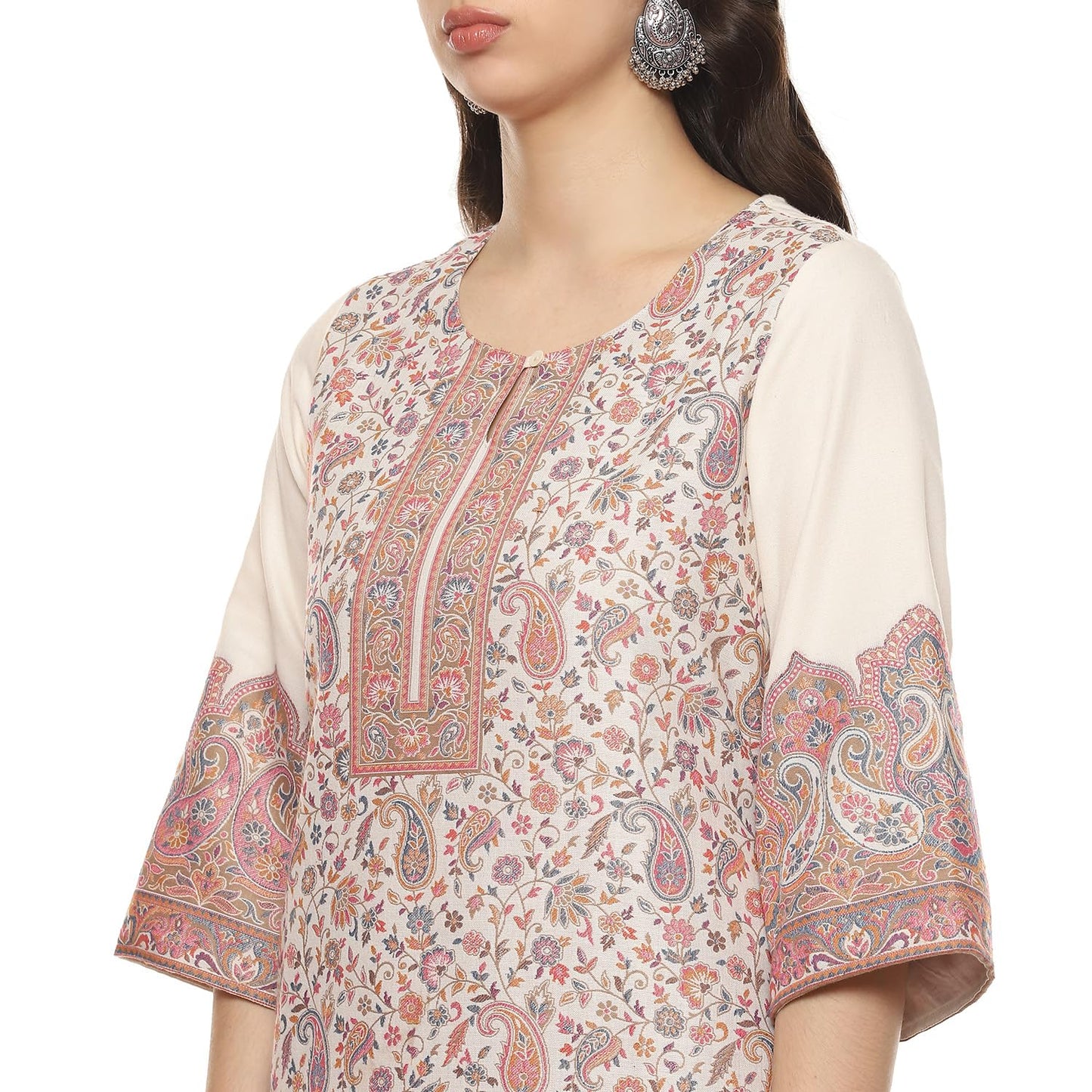 BIBA Women YARNDYED Straight MIX AND MATCH(WINTER W2224_OFF WHITE_42)