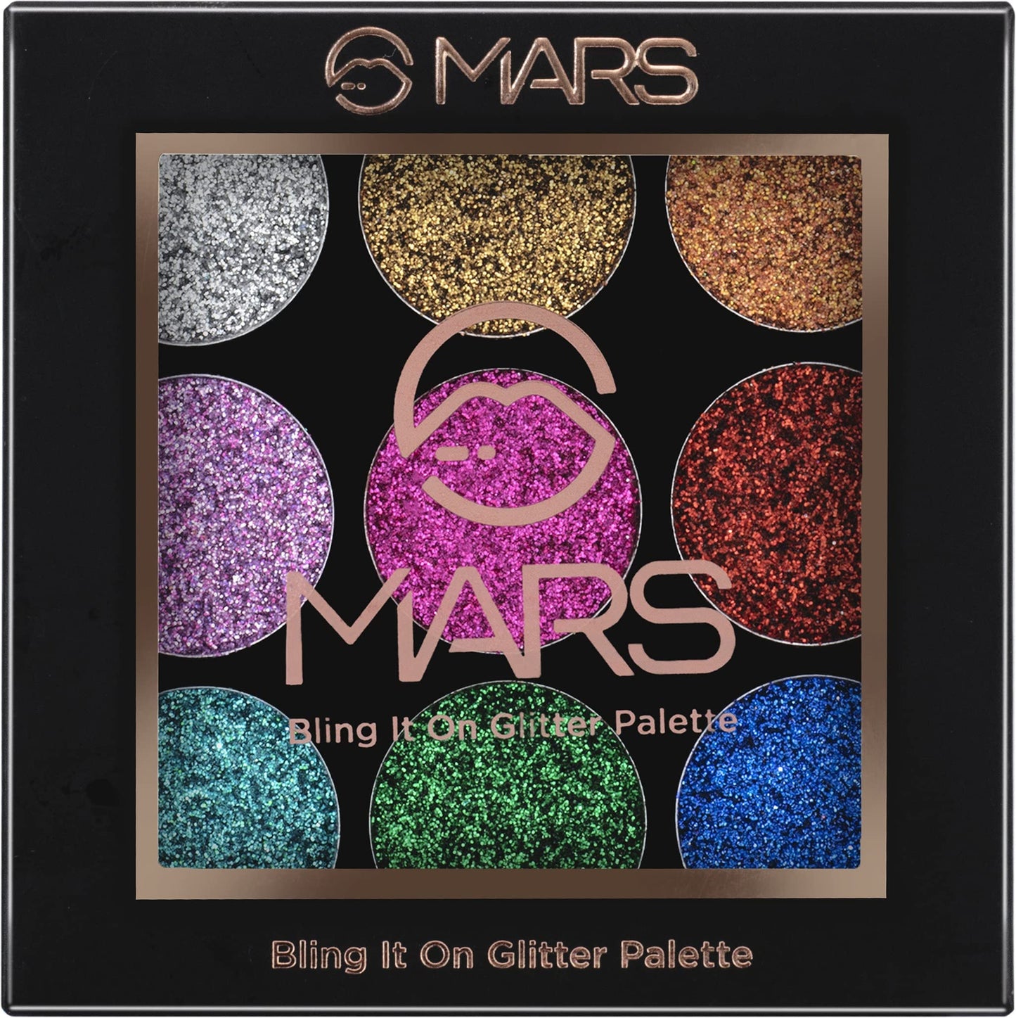 MARS Bling It On Glitter Eyeshadow Palette Shimmery Finish - 01 (Multicolor)