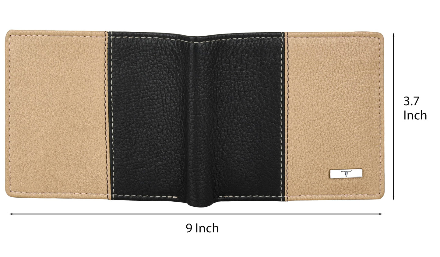 URBAN FOREST Archie Black/Beige Leather Wallet for Men