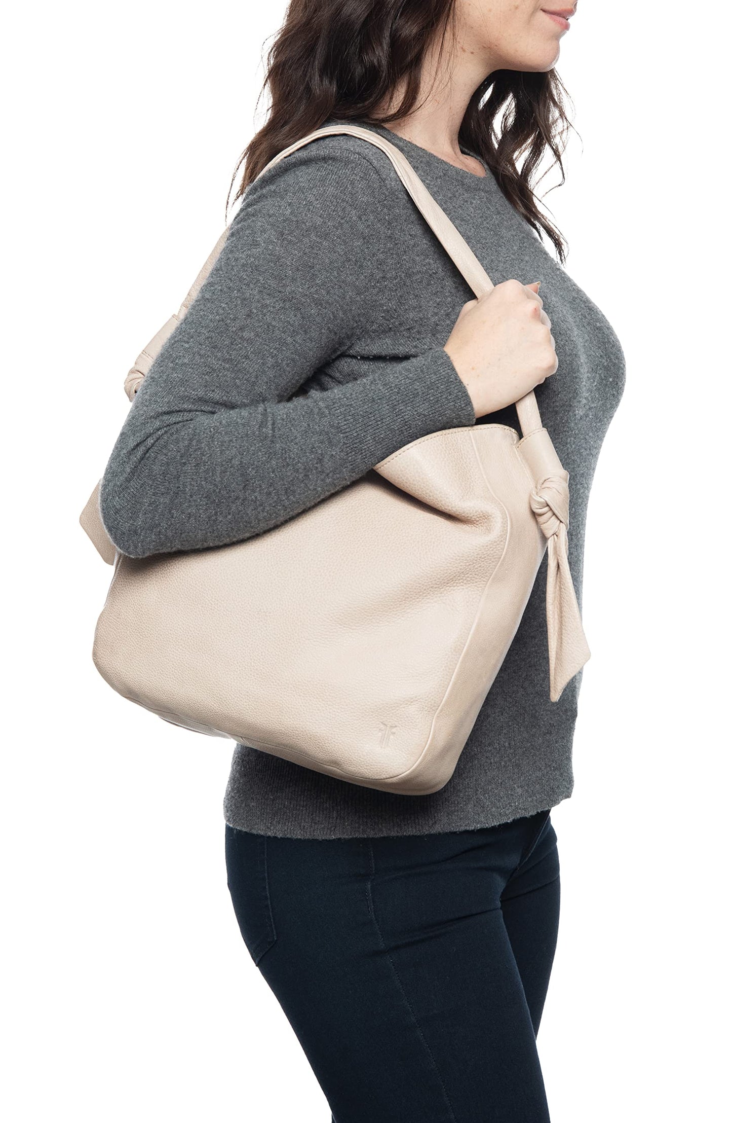 Frye Nora Knotted Hobo, Cream, One Size