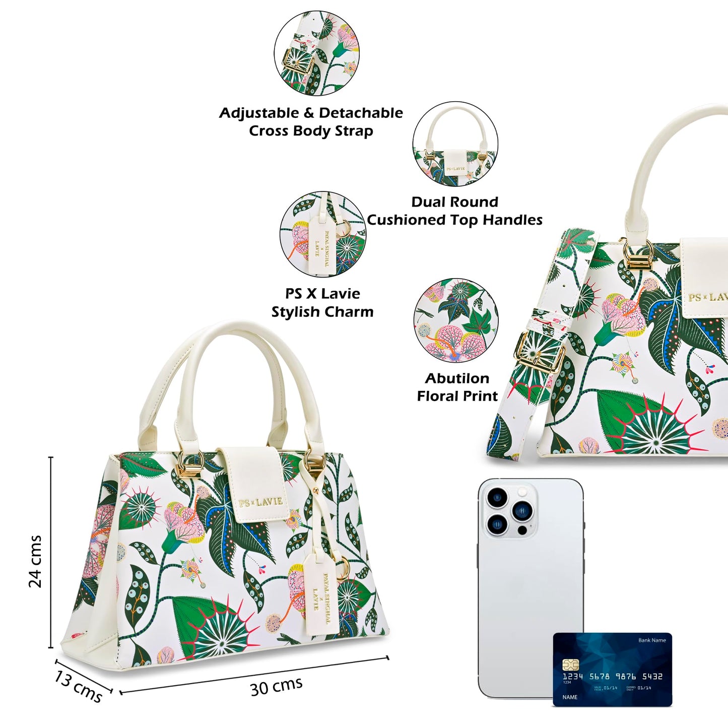 Lavie X Payal Singhal Limited Edition Women's Abutilon Medium 3C Satchel | Ladies Purse Handbag