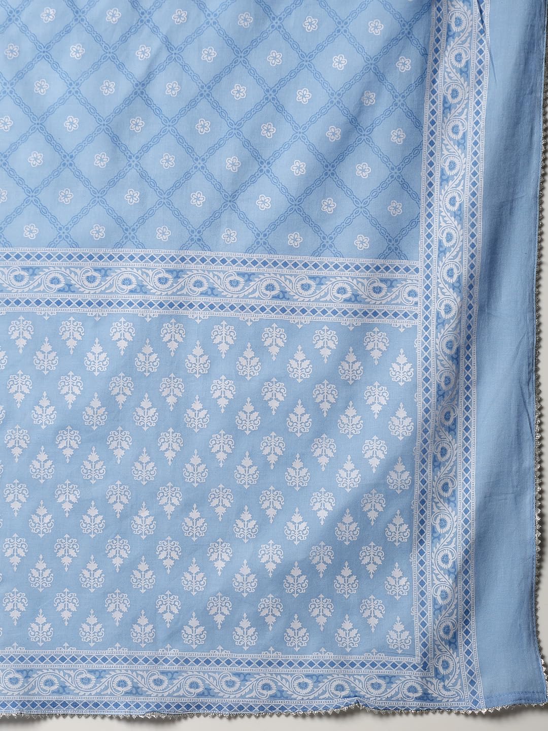 Stylum Women's Printed & Embellished Cotton Straight Kurta Pant Dupatta Set