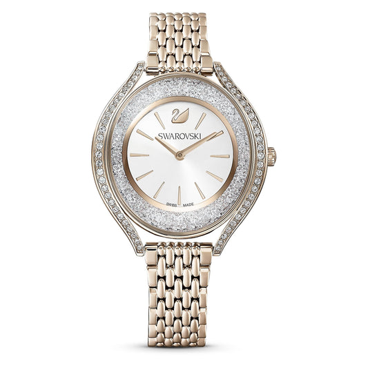 Swarovski Crystalline Aura Watch, Swiss Made, Metal Bracelet, Gold Tone, Champagne Gold-Tone Finish