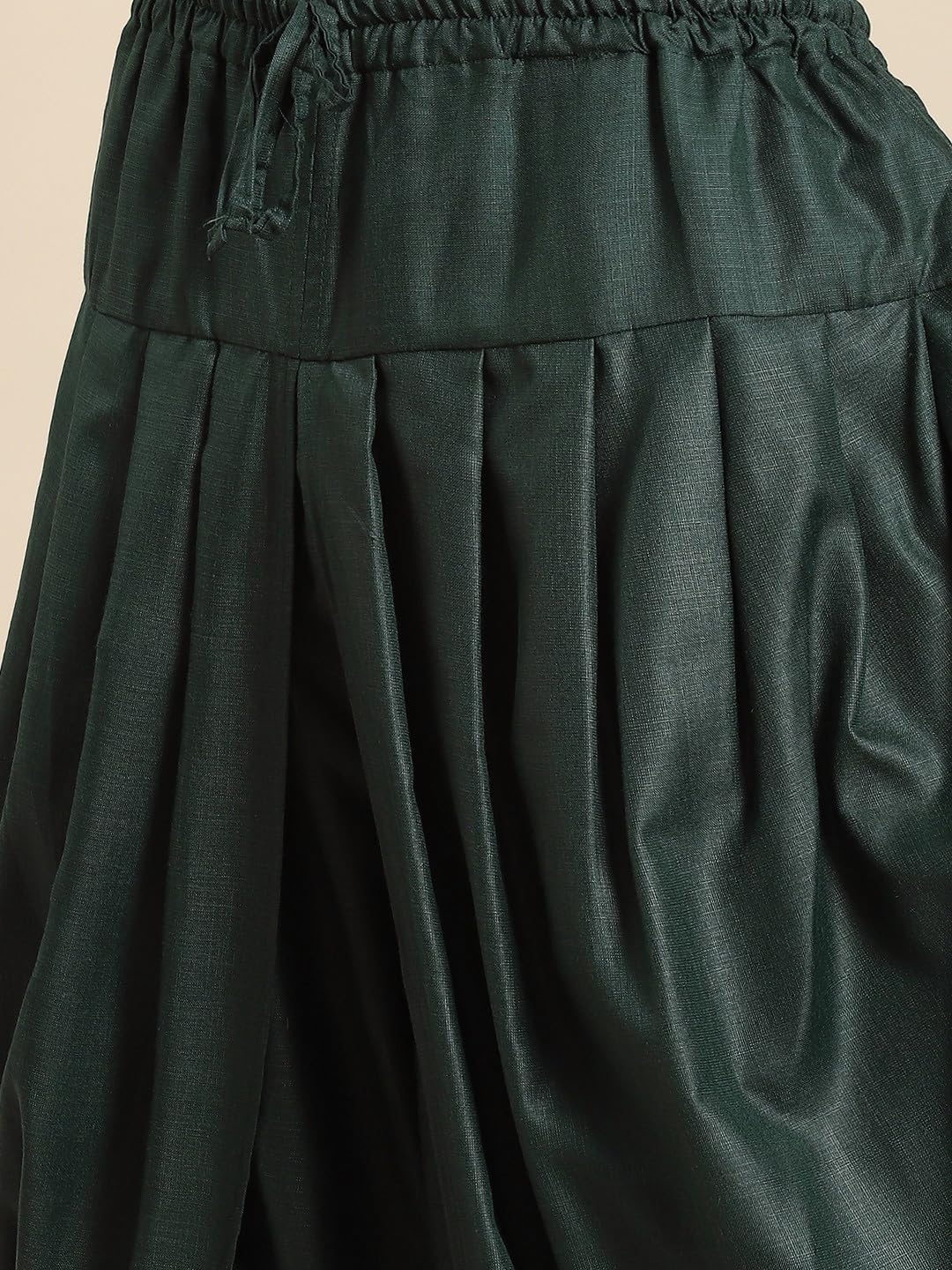 KISAH Men's Indo-Western Sherwani Dhoti Set, Green Cotton Blend, Solid Dyed Regular Fit Long Sleeves Mandarin Collar (42)