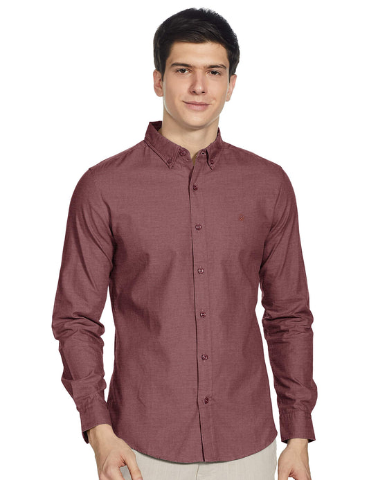 United Colors of Benetton Men's Slim Shirt (5NS01U008I_Maroon XL)