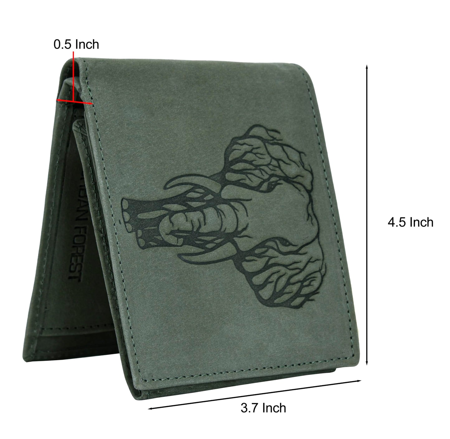 URBAN FOREST Mastodon Vintage Green Leather Wallet for Men