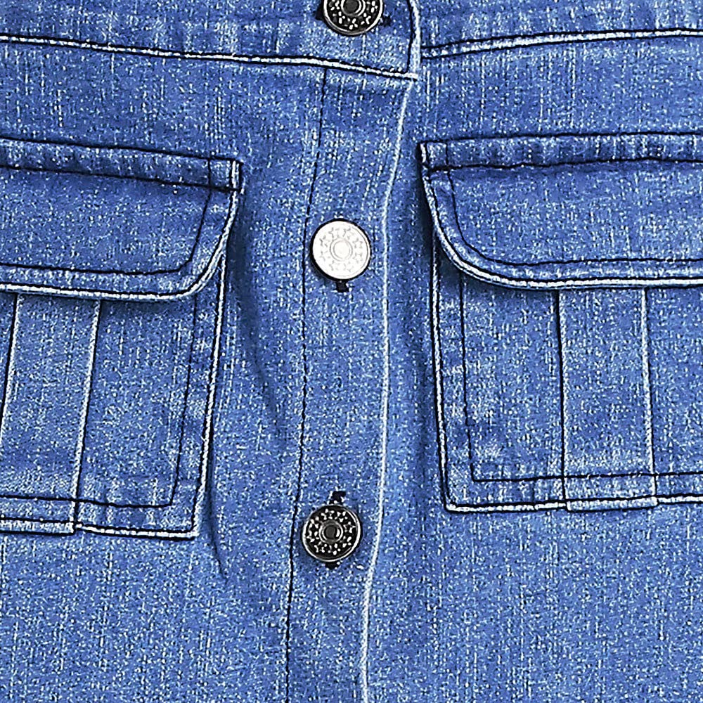 Hopscotch Girls Cotton Solid T-shirt and Skirt Set In Black Color For Ages 5-6 Years (JIG-3082401)