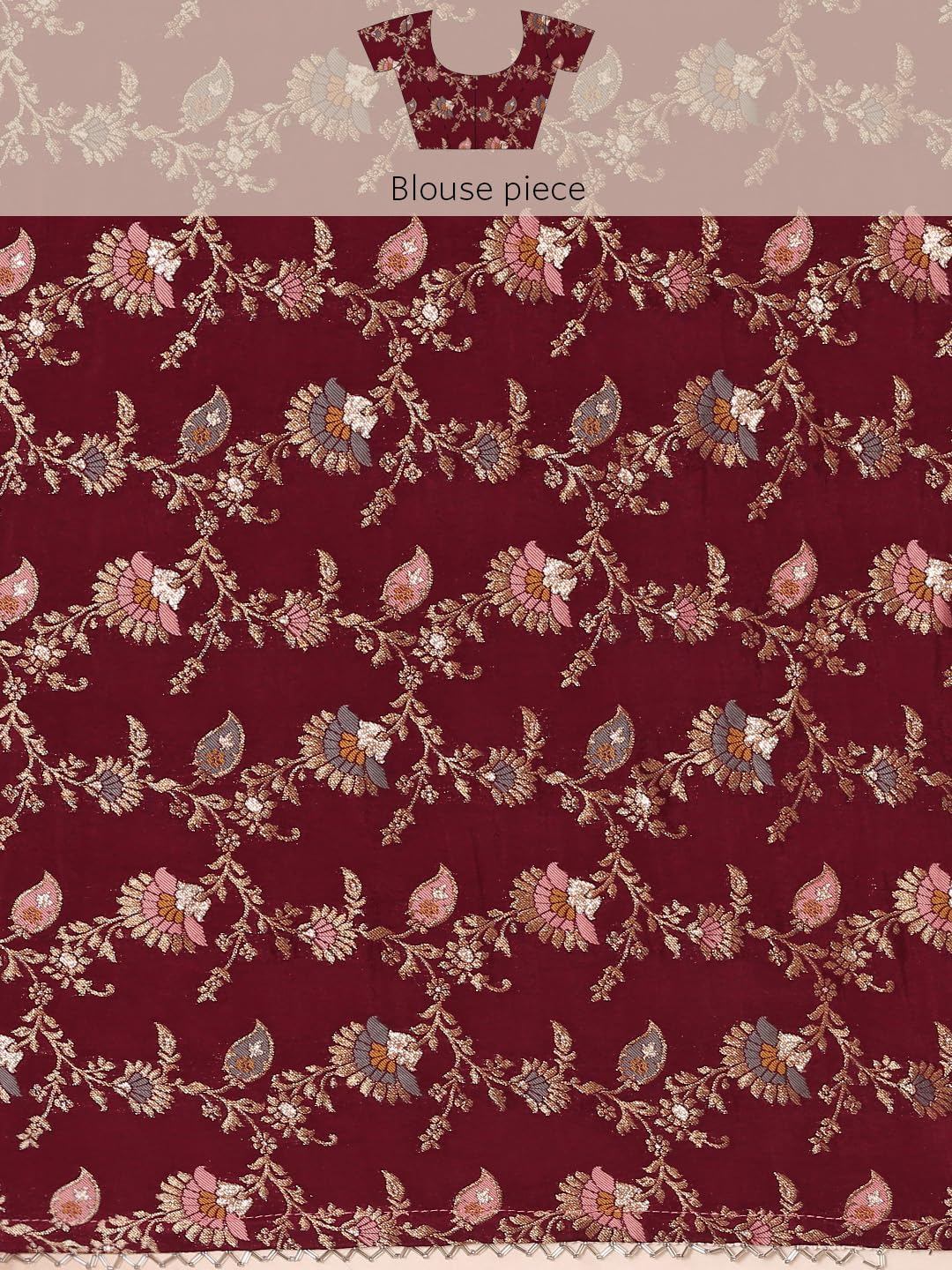 MOHEY Women's Art Silk Zari Weave Saree (Pink)