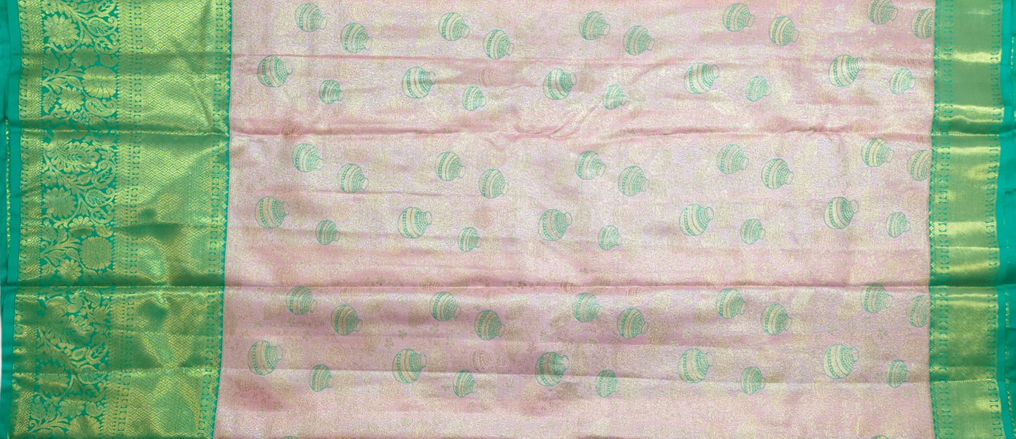 VFCollections Women's Kanchipuram Silk Pure Pattu Sarees With Blouse (VFC163-6)