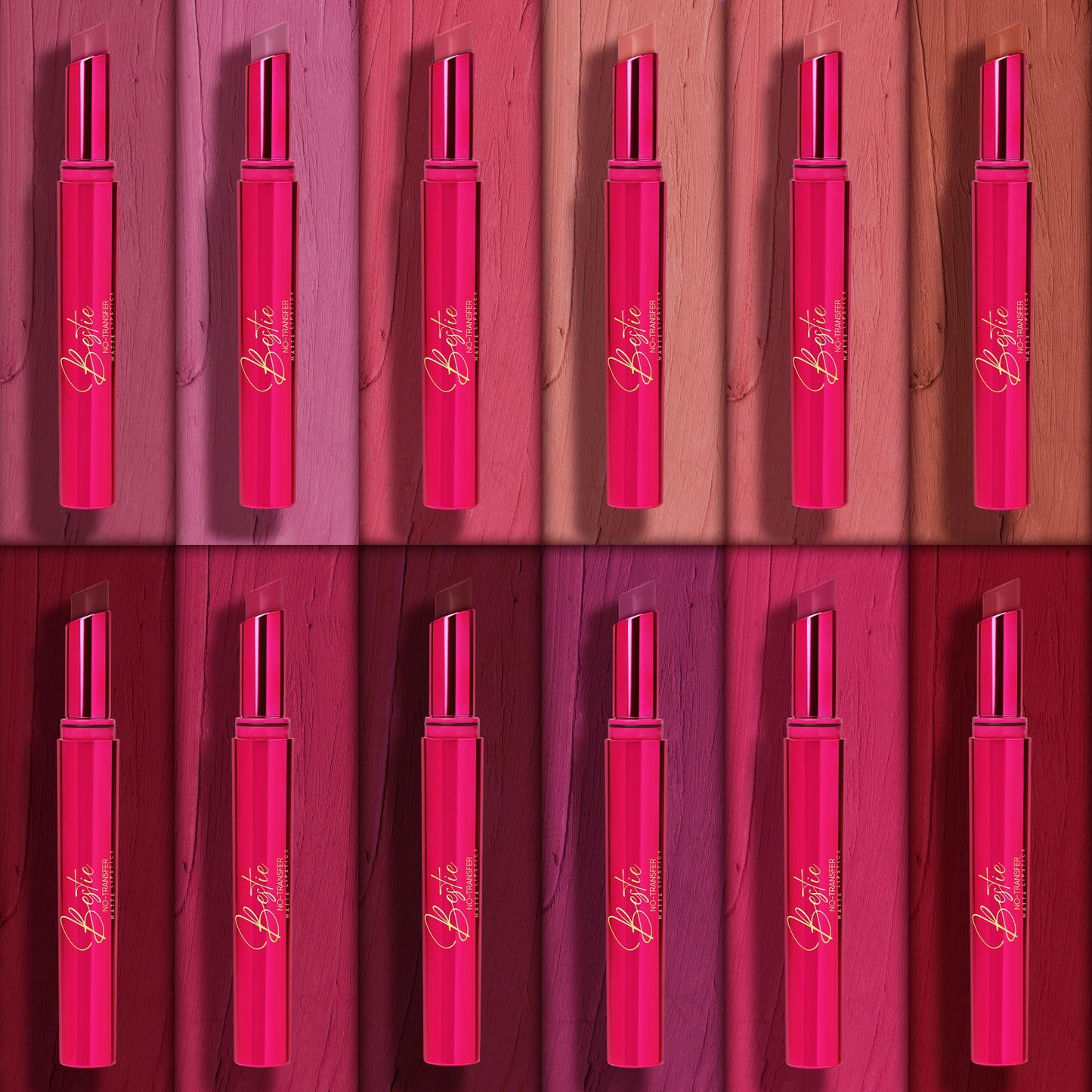 Parul Garg Beauty Bestie – No-Transfer Lipsticks | Bold Matte & Long-Lasting | Hydrating with Hyaluronic Acid, Vitamin E & SPF 15 | Vegan, Cruelty-Free (Ultimate Collection, Pack of 12)