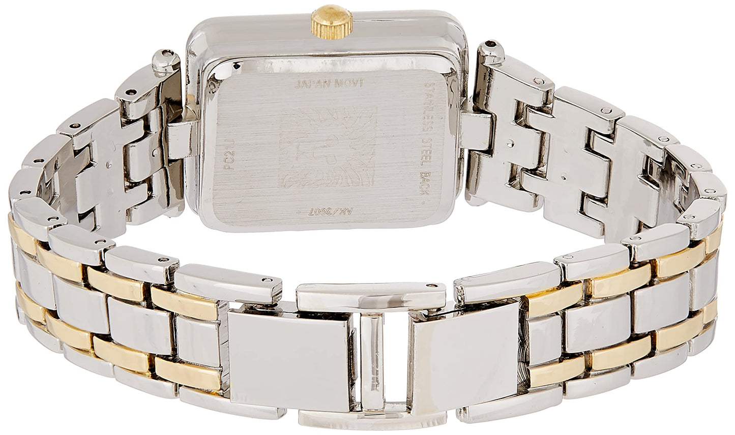 Anne Klein Women's Japanese Quartz Dress Watch with Metal Strap, Silver, 14 (Model: AK/3907SVTT)