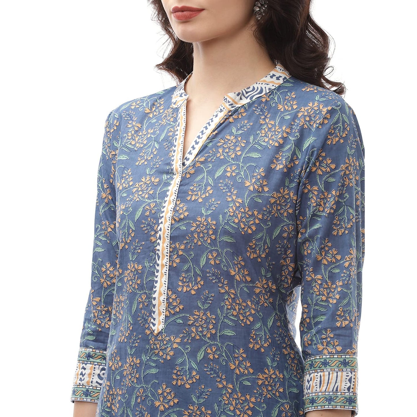 BIBA WOMEN FABRIC(RTS SO SSC1B_TURQUOISE_FREE)